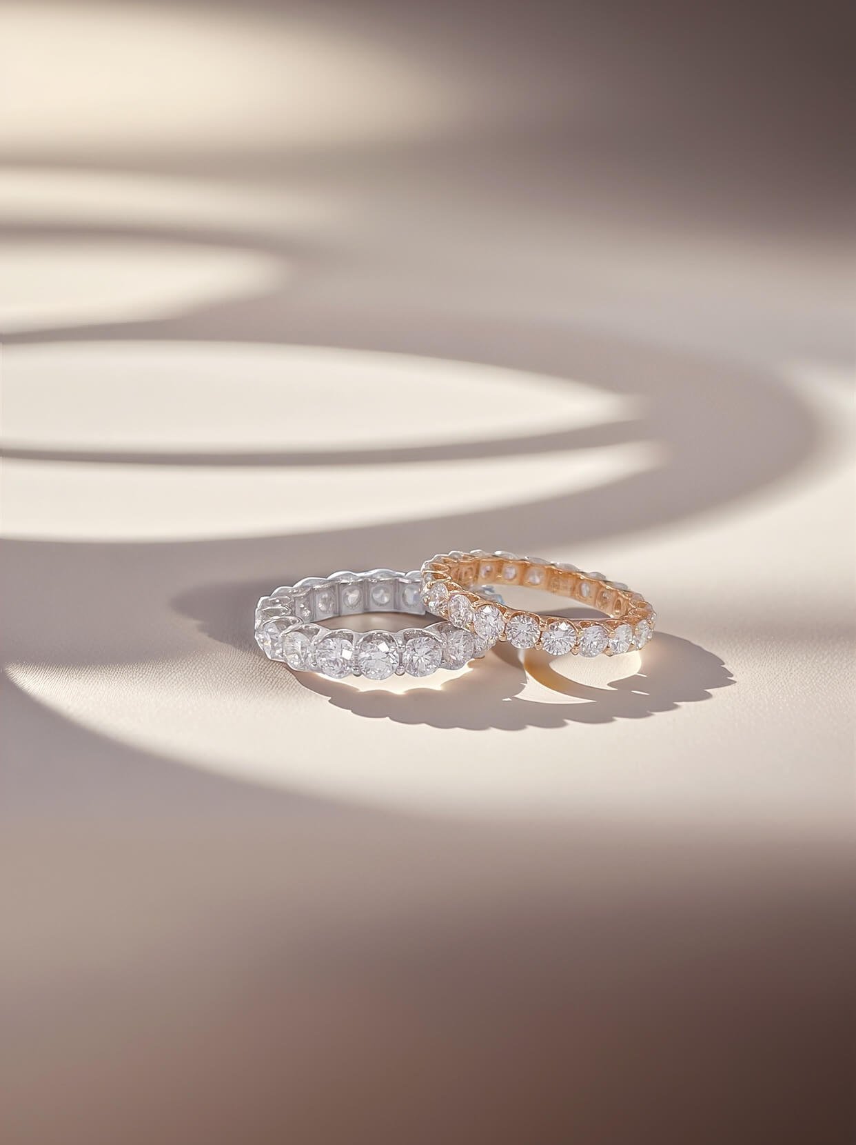 Round cut lab grown diamond eternity ring 02
