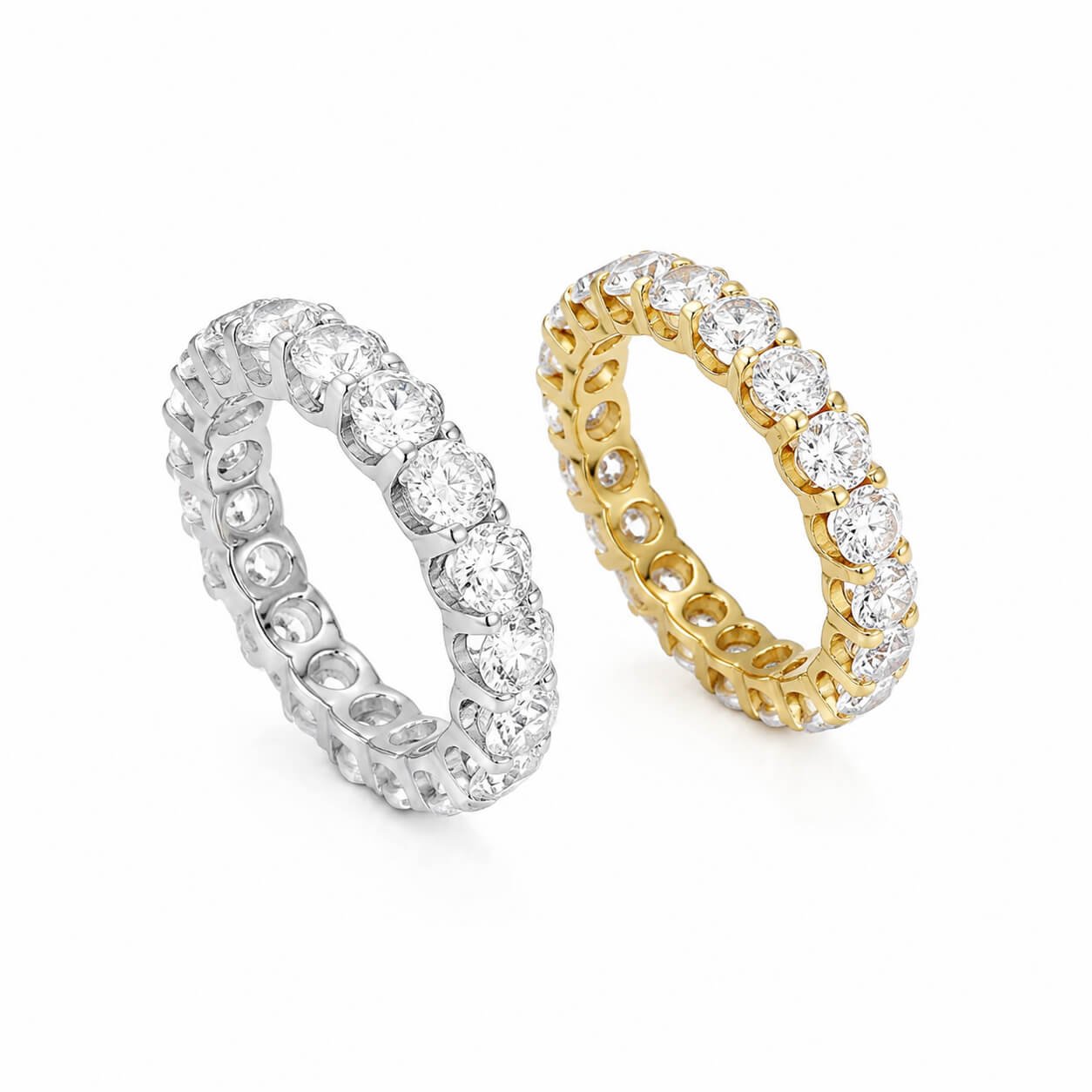 Round cut lab grown diamond eternity ring 02