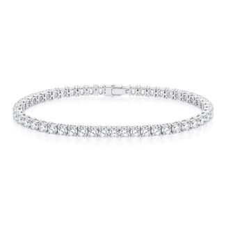 Round cut lab grown diamond tennis bracelet
