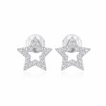 Star shaped lab grown diamond earrings stud