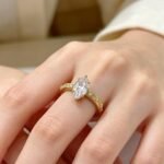 Vintage style marquise cut lab grown diamond engagement ring 5 Vintage stijl marquise geslepen laboratoriumdiamant verlovingsring