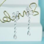 Water drop peacock lab grown diamond bubble earrings stud 3 水滴型孔雀モチーフのラボグロウンダイヤモンドバブルピアススタッド