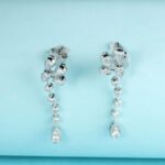 Water drop peacock lab grown diamond bubble earrings stud 4 水滴型孔雀モチーフのラボグロウンダイヤモンドバブルピアススタッド