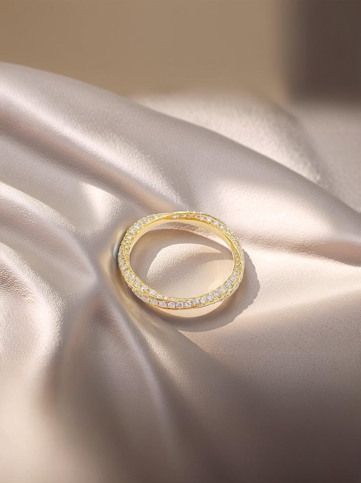 Full setting wrap round cut lab grown diamond eternity ring