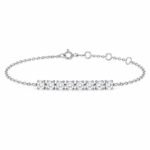 Nine round cut lab grown diamond bracelet