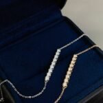 Nine round cut lab grown diamond bracelet