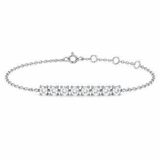Nine round cut lab grown diamond bracelet