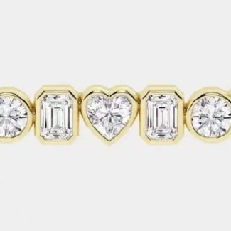 14K rose gold five lab grown diamonds pendant necklace