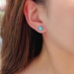 4 prongs oval cut lab grown Paraiba earrings stud 5 4 prongs oval cut lab grown Paraiba earrings stud