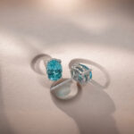 4 prongs oval cut lab grown Paraiba earrings stud 4 4 prongs oval cut lab grown Paraiba earrings stud