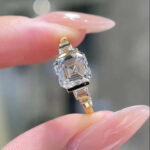 Anel de noivado com diamante cultivado em laboratório com lapidação Asscher 2 anel de noivado com diamante cultivado em laboratório com lapidação Asscher