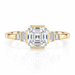 Anel de noivado com diamante cultivado em laboratório com lapidação Asscher 1 anel de noivado com diamante cultivado em laboratório com lapidação Asscher