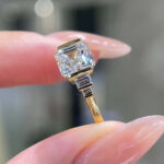 Anel de noivado com diamante cultivado em laboratório com lapidação Asscher 3 anel de noivado com diamante cultivado em laboratório com lapidação Asscher