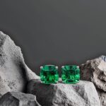 Asscher cut lab grown emerald earrings stud 2 Asscher cut lab grown emerald earrings stud