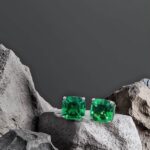 Asscher cut lab grown emerald earrings stud 3 Asscher cut lab grown emerald earrings stud