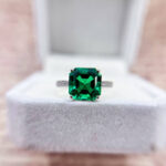 Asscher cut lab grown emerald engagement ring 2 Asscher cut lab grown emerald engagement ring