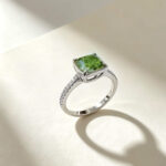 Cushion cut lab grown green diamond engagement ring 3 Cushion cut lab grown green diamond engagement ring