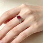 Cushion cut lab grown ruby engagement ring 5 Cushion cut lab grown ruby engagement ring