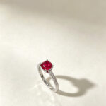 Cushion cut lab grown ruby engagement ring 3 Cushion cut lab grown ruby engagement ring
