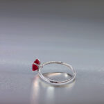 Cushion cut lab grown ruby engagement ring 01