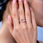 Emerald cut lab grown pink diamond engagement ring 6 Emerald cut lab grown pink diamond engagement ring 1