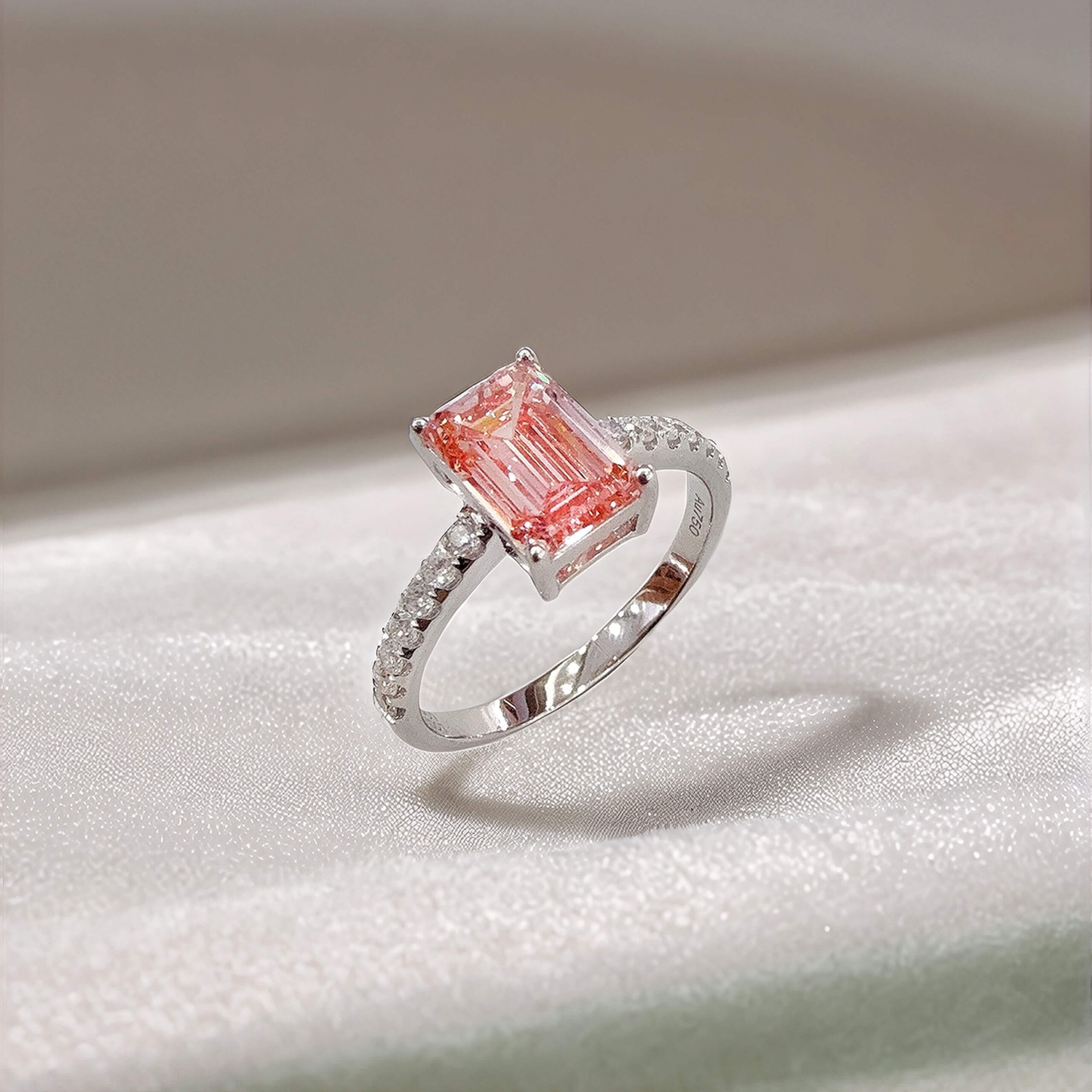 Emerald cut lab grown pink diamond engagement ring (5) Emerald cut lab grown pink diamond engagement ring 5 scaled