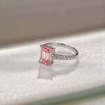 Emerald cut lab grown pink diamond engagement ring 3 Emerald cut lab grown pink diamond engagement ring