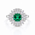 Halo setting asscher cut lab grown emerald engagement ring 1 Halo setting asscher cut lab grown emerald engagement ring 01
