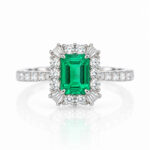 Halo setting lab grown emerald engagement ring 1 Halo setting lab grown emerald engagement ring 05