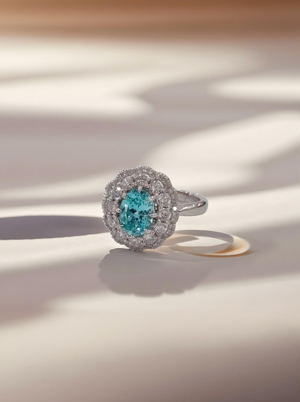 Halo setting oval cut lab grown Paraiba engagement ring 05 Halo setting oval cut lab grown Paraiba engagement ring 05