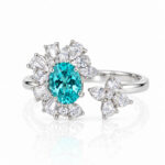 Halo setting oval cut lab grown Paraiba engagement ring 1 Halo setting oval cut lab grown Paraiba engagement ring 01