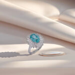 Halo setting oval cut lab grown Paraiba engagement ring 4 Halo setting oval cut lab grown Paraiba engagement ring 04