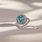 Halo setting oval cut lab grown Paraiba engagement ring 4 Halo setting oval cut lab grown Paraiba engagement ring 05