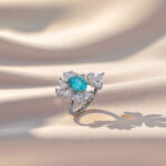 Halo setting oval cut lab grown Paraiba engagement ring 3 Halo setting oval cut lab grown Paraiba engagement ring 01