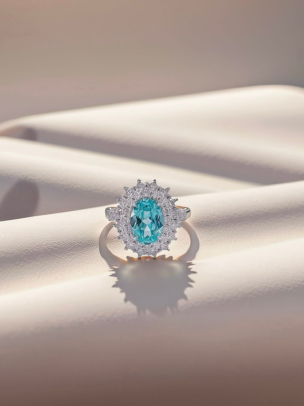 Halo setting oval cut lab grown Paraiba engagement ring 04 Halo setting oval cut lab grown Paraiba engagement ring 04