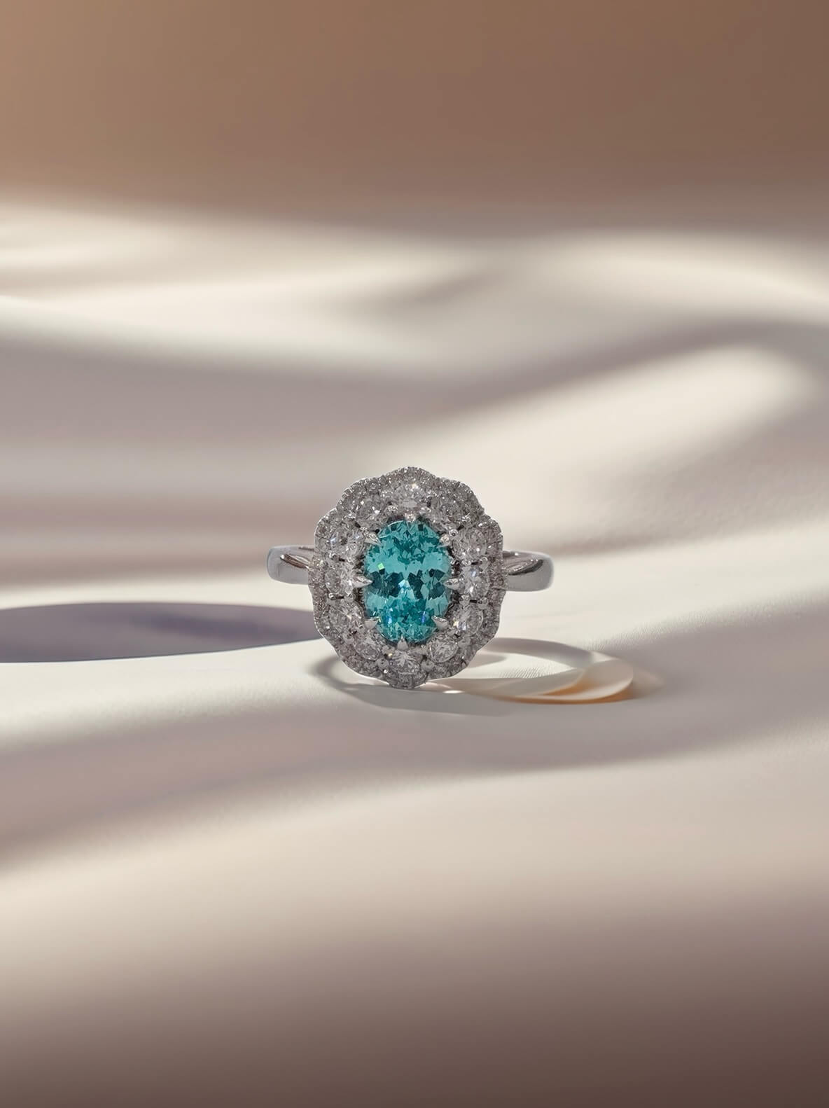 Halo setting oval cut lab grown Paraiba engagement ring 05 Halo setting oval cut lab grown Paraiba engagement ring 05