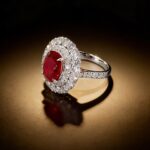 Halo setting oval cut lab grown ruby engagement ring 2 Halo setting oval cut lab grown ruby engagement ring 05