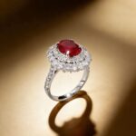 Halo setting oval cut lab grown ruby engagement ring 3 Halo setting oval cut lab grown ruby engagement ring 05
