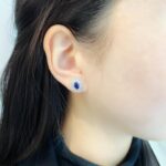 Halo setting oval cut lab grown sapphire earrings stud 05