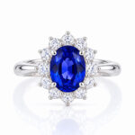 Halo setting oval cut lab grown sapphire engagement ring 05