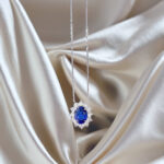 Halo setting oval cut lab grown sapphire pendant necklace 2 Halo setting oval cut lab grown sapphire pendant necklace 04