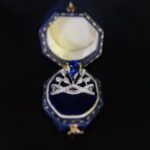 Halo setting pear cut lab grown sapphire engagement ring 2 Halo setting pear cut lab grown sapphire engagement ring 03