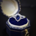 Halo setting pear cut lab grown sapphire engagement ring 2 Halo setting pear cut lab grown sapphire engagement ring 02