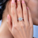Halo setting round cut lab grown diamond engagement ring 6 Halo setting round cut lab grown diamond engagement ring