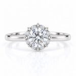 Halo setting round cut lab grown diamond engagement ring 1 Halo setting round cut lab grown diamond engagement ring