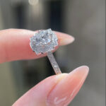 Halo setting round cut lab grown diamond engagement ring 3 Halo setting round cut lab grown diamond engagement ring