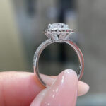 Halo setting round cut lab grown diamond engagement ring 4 Halo setting round cut lab grown diamond engagement ring