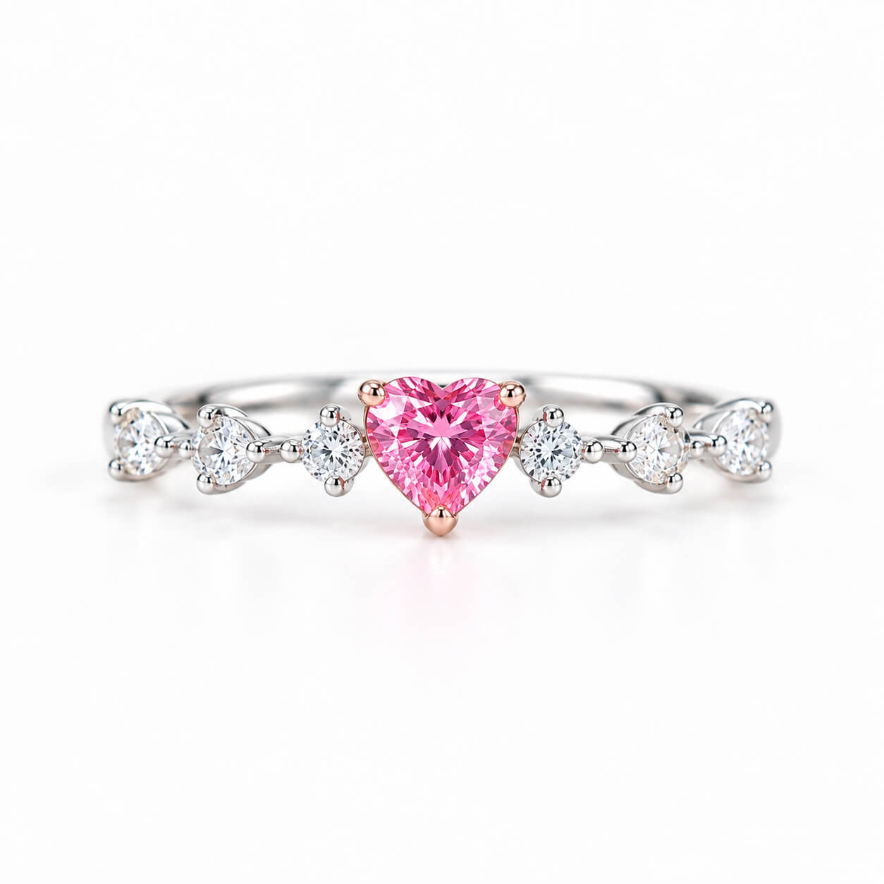 Heart cut lab grown pink diamond engagement ring Heart cut lab grown pink diamond engagement ring