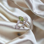 Marquise cut lab grown green diamond three stones engagement ring 4 Marquise cut lab grown green diamond three stones engagement ring