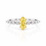Marquise cut lab grown yellow diamond engagement ring 1 Marquise cut lab grown yellow diamond engagement ring